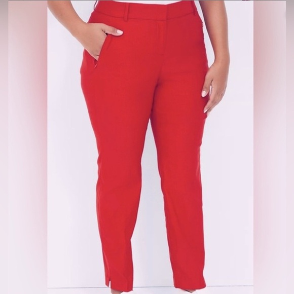 Lane Bryant Size 24 Red 4-Season Slim Ankle Pants. New With Tags - Picture 1 of 10